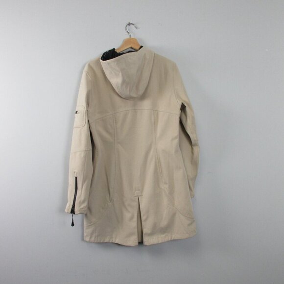 Ilse Jacobsen Women's Slim Fit Long Softshell Raincoat 40 Ivory Waterproof 776 - Picture 2 of 11